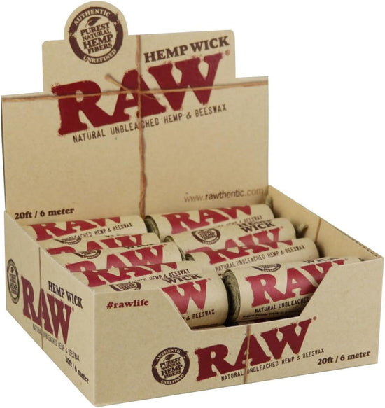 RAW Natural Hemp Wick Roll - 20ft